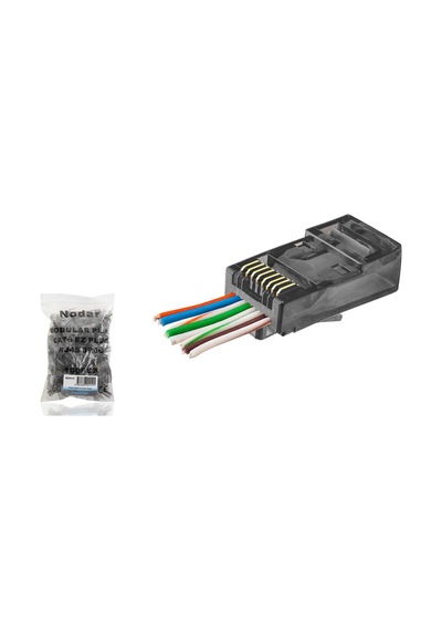 Cat6 Ez Rj45 Konnektör - 100 Adet Siyah / Ekonomik Poşet Paket Nd2410 Hmngoxxtptprp