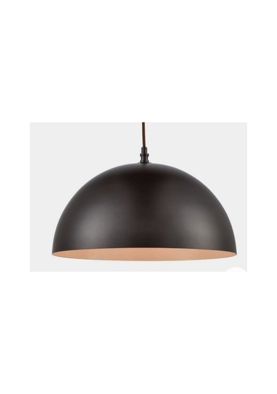 Retro Rustik Metal Sarkıt Avize 30 Cm Mat Siyah Içi Beyaz Siyah