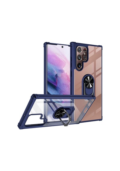 Samsung Uyumlu Galaxy S22 Ultra Kilif Standli Yüzüklü Mola Silikon Kapak 414846405
