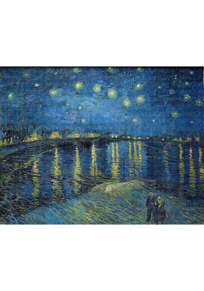 Ren Nehri Nde Yıldızlı Bir Gece Vincent Van Gogh Poster Duvar Kağıdı Renkli