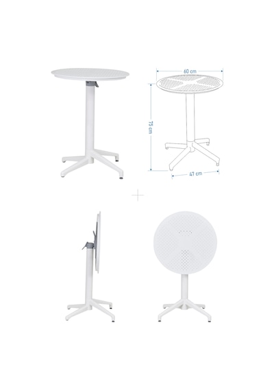 Vilinze Tilia Plastik Bahçe Balkon Bistro Seti Katlanır Masa 60 60 Cm Gri