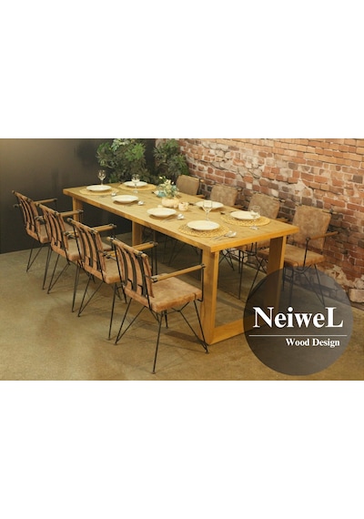 Neiwel Doer Doğal Ahşap Yemek Masası-100-180 Açık Ceviz