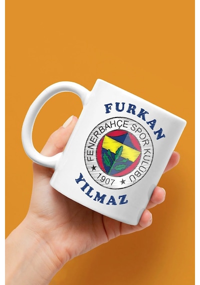 Kişiye Özel Isimli Özel Tasarımlı Fenerbahçe Porselen Kupa Barda