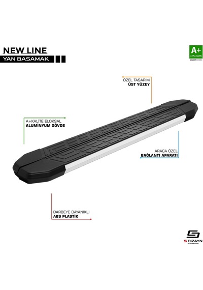 Dacia Jogger Newline Aluminyum Yan Basamak 213 Cm 2022 Üzeri