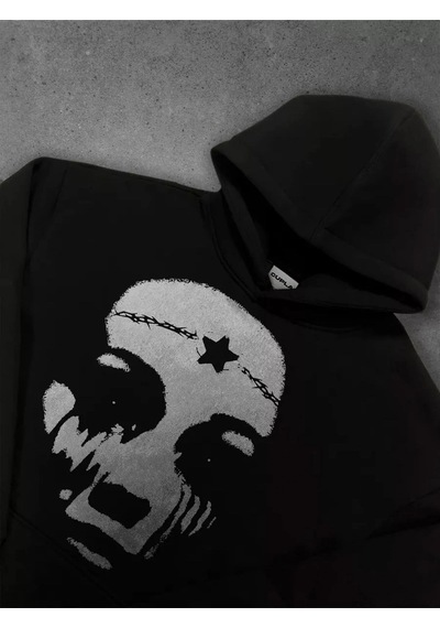 Startmore Unisex Star Face Sweatshirt Siyah Siyah