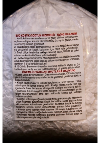1. Kalite Koruma Sud Payed Kostik Caustic Lavabo Açıcı Tıkanıklık Giderici Yağ Çözücü 500gr.