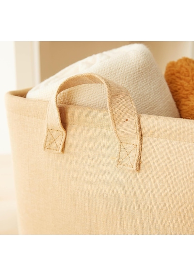Çocuk Odası Jüt Keten Kumaş Sepet 30 X 30 X 30 Cm Çok Renkli