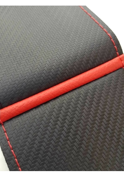 Fiat Linea Alcantra Ve Karbon Direksiyon Kılıfı Kırmızı Yüzüklü