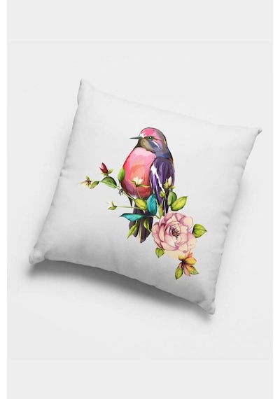 Pembe Kuşlu Çift Taraflı 4'lü Set Kırlent Kılıfı 4kr039n11