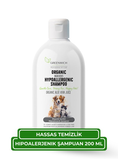 Hassas Bakım Kedi Ve Köpek Şampuanı 200 Ml %99,74 Organik İçerikli Vegan Şampuan Hassas Ciltler İçin Nazik Temizlik Ve Günlük Bakım Desteği
