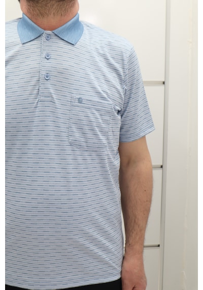 Becces Dmctekstil Erkek 001 Desenli Klasik Kesim Rahat Kalıp Tek Cepli Polo Yaka T-shirt Buz Mavi Becces Dmctekstil Erkek 001 Desenli Klasik Kesim Rahat Kalıp Tek Cepli Polo Yaka T-shirt Buz Mavi