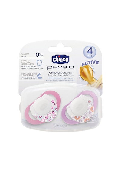 Chicco - Physio Kauçuk Emzik 4+ Ay - Pembe