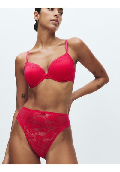 Marks & Spencer 3 Lü Jasmine Dantelli Yüksek Bel Külot Kırmızı
