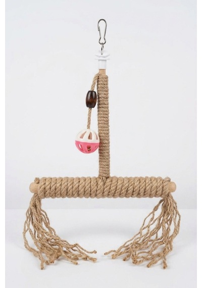 Mivra Pets Çok Fonksiyonlu Kuş Oyuncağı Jüt Tünek 40x25 Cm