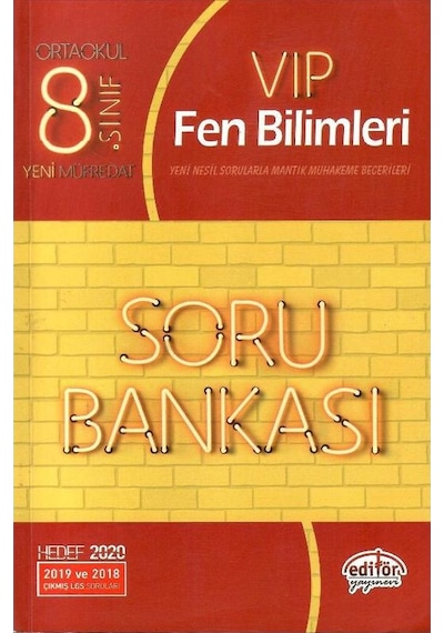 Editör Yayınevi 8. Sınıf Vıp Fen Bilimleri Soru Bankası