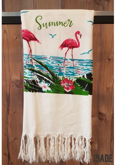 Peştemal Bambu Flamingo Desen