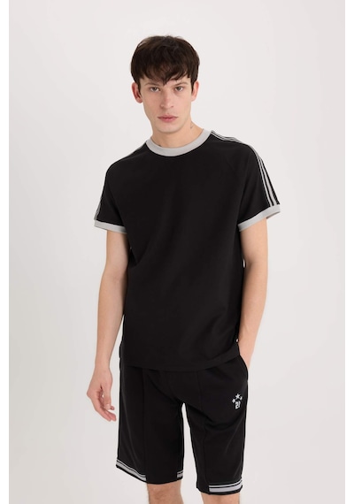 DeFacto %100 Pamuk Regular Fit Bisiklet Yaka Kısa Kollu Pike Tişört C2563AX25SPBK81