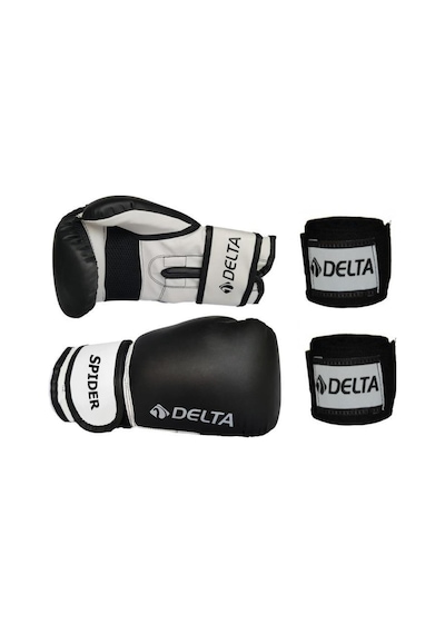 Spider Dura-strong Boks Eldiveni + Boks El Bandajı Seti Siyah