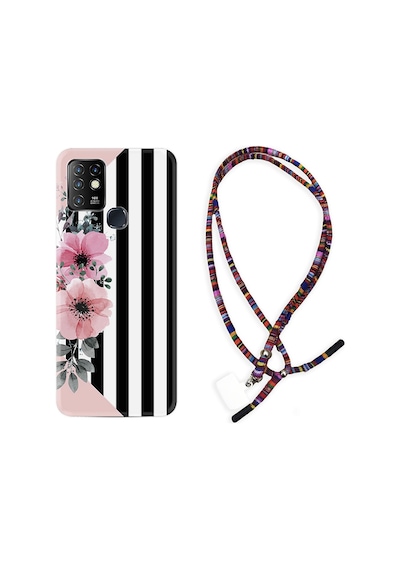 Infinix Hot 10 Kılıf Rasta Boyun Askılı Flowers 4 1390
