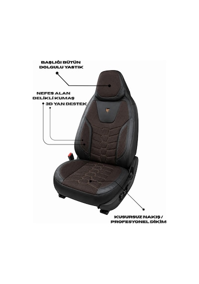 Fiat Egea Cross Araçlara Uyumlu Ön Arka Takım Oto Koltuk Kılıfı - Cellaura 51549723