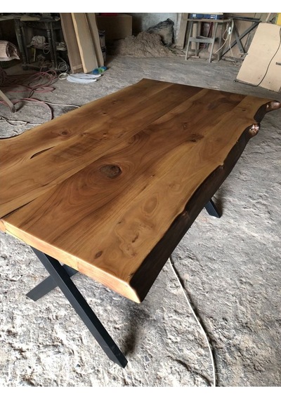 Bintaşmobilya Naturel Doğal Kenar Ceviz Kütük Masalar 140X80.Cm