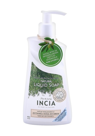 Incıa%100 Doğal Sıvı Kastil Sabunu Yoğun Nemlendirici Zeytinyağlı 10 Bitkisel Değerli Yağ Vegan 250 Ml