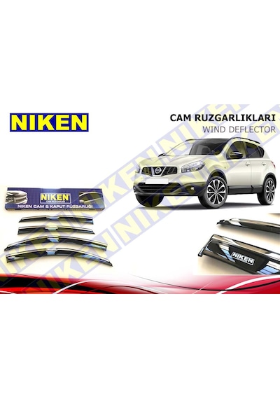 Nissan Qashqai Cam Rüzgarlığı 4Lü Kromlu 2007-2014 Niken
