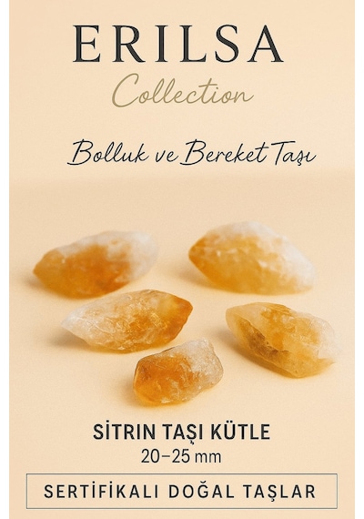 Sertifikalı Sitrin Doğal Taş Kütle 20 25 Mm Bolluk Ve Bereket Taş