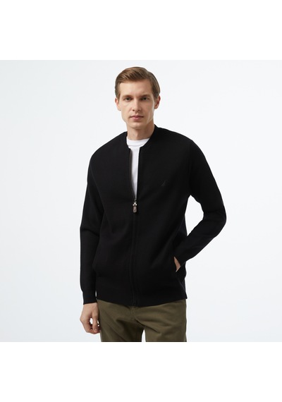 Nautica Erkek Siyah Regular Fit Hırka Düz S37129t Siyah