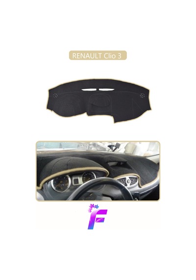 Renault Clio 3 Uyumlu Torpido Örtüsü Yansıma Önleyici Tam Koruma Kolay Ve Hızlı Montaj J55