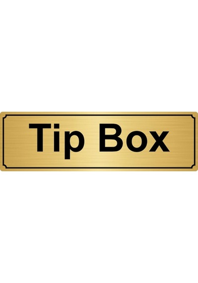 Tip Box Yönlendirme Levhası 7Cmx20Cm Altın Renk Metal