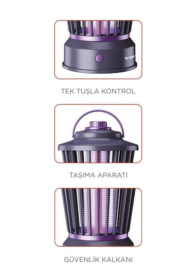 Torima Ssk-12 Siyah Şarjlı Uv Işıklı Elektrikli Sivrisinek Öldürücü Lamba Sinek Kovucu Sineksavar 1 Adet
