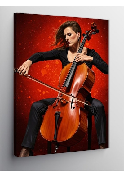 Kanvas Tablo Çello Ve Sanatçı Ruhu 100cmx140cm