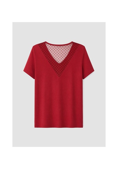 Lcw Dream Kırmızı V Yaka Puantiyeli Kadın Pijama Takım