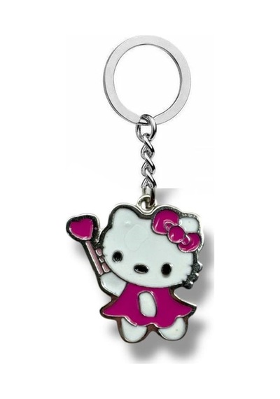 Hello Kitty Mor Renkli Figürlü Anahtarlık Sevimli Ve Zarif Metal Aksesuar