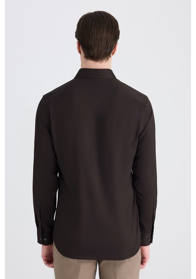 Twn Slim Fit Kahverengi Düz Gömlek 5ef02ad10288m Çok Renkli