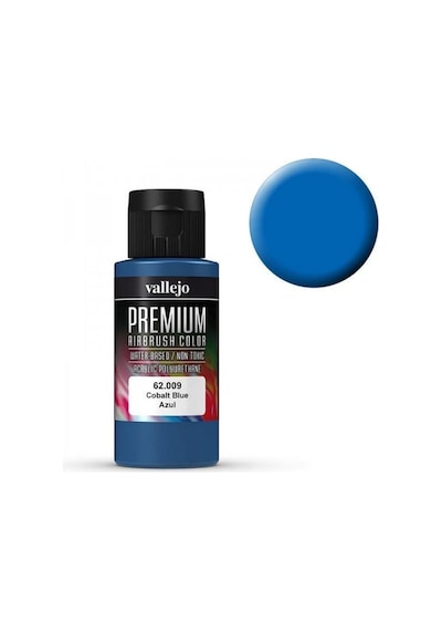 Vallejo 62009 60 Ml. Cobalt Blue, Opaque, Premium Rc Color Serisi Model Boyası Renkli