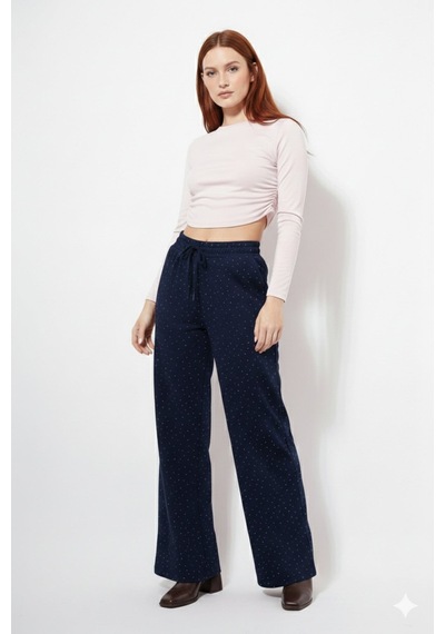 Unika Boutique Taşlı Pantolon Lacivert