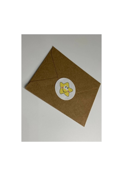 Sarı Gülen Yıldız Etiketi Yuvarlak Mat Çıkartma Minik Yıldız Round Sticker 3 Cm 95 Adet Çok Renkli