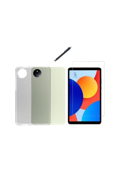 Xiaomi Redmi Pad Se 8.7 İnç İle Uyumlu Şeffaf Esnek Silikon Tablet Kılıfı Ekran Koruyucu Ve Kalem
