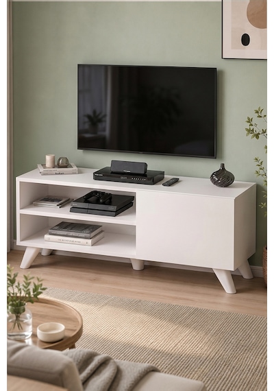 Tv Sehpası Kapaklı Tv Sehpası Raflı Tv Ünitesi Televizyon Sehpası 100 X 35 Cm Malta Beyaz Beyaz Tv Sehpası Kapaklı Tv Sehpası Raflı Tv Ünitesi Televizyon Sehpası 100 X 35 Cm Malta Beyaz Beyaz