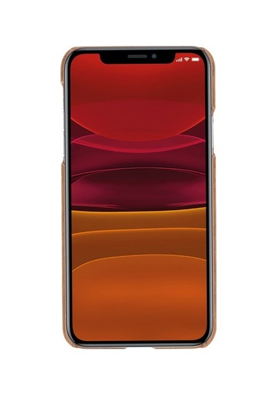 Apple İphone 11 Pro Max Uyumlu Deri Arka Kapak Uj G2 Kahve Diğer