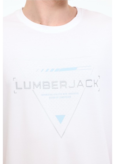 Lumberjack 5m Ml Cris 11c-elg22001 5fx Erkek Günlük Tişört 101948331 Beyaz Beyaz