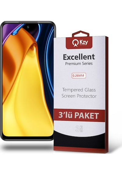 Xiaomi Poco M3 Pro ile Uyumlu Kırılmaz Cam Ekran Koruyucu Ekonomik 3'lü Paket