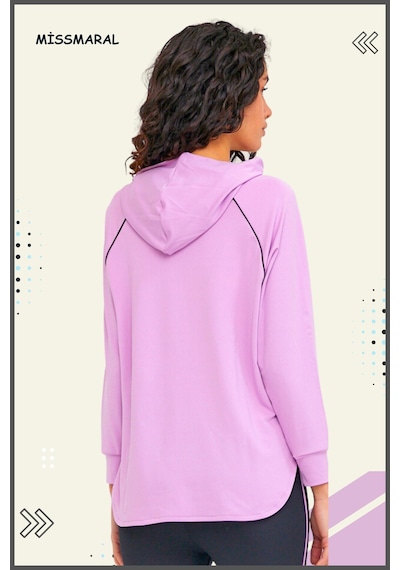 Kadın Taytlı Takım Spor Tunik & Tayt Dalgıç Kumaş Sports And Casual Lila Tracksuit 3060 Lila / Siyah
