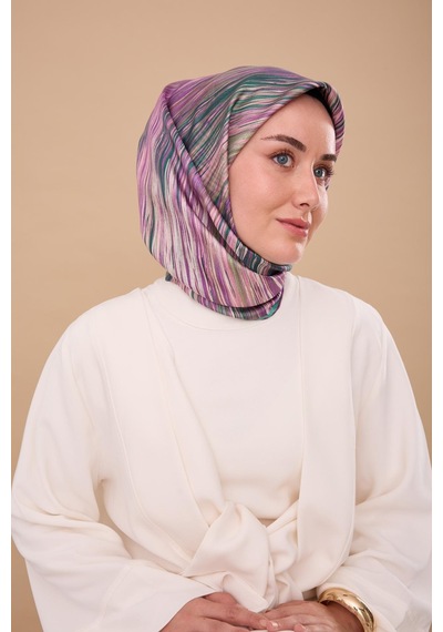 Silk Home Twill İpek Eşarp 11484-13 Camgöbeği, Mor, Pudra, Taş, Yeşil
