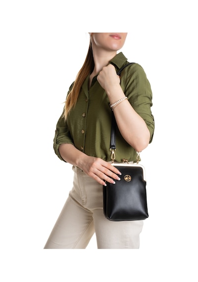 Newish Polo Kadın Vintage Tasarım Soft Suni Deriburslu Çok Gözlü Çapraz Omuz Çantası Günlük,seyahat,okul Siyah
