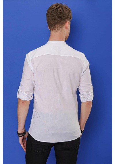 Efor G 1530 Slim Fit Beyaz Spor Gömlek Beyaz