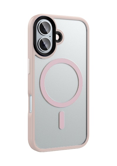 Apple Uyumlu iPhone 16 Plus Kılıf Magsafe Destekli Kamera Yükseltili Mat Parmak İzi Tutmayan Silikon Celikaksesuar Pembe