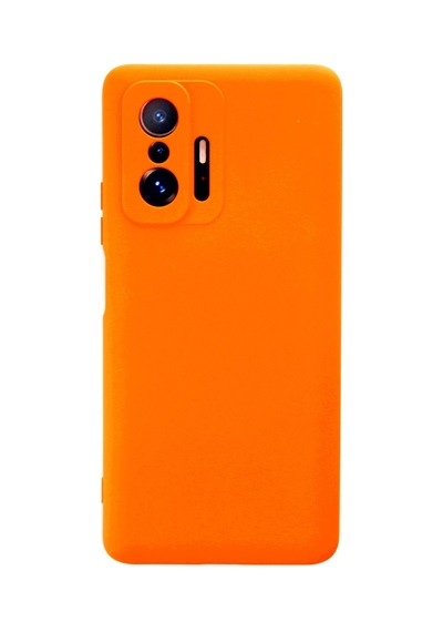 Newface - 22 - Xiaomi Mi 11t Pro Kılıf Nano İçi Kadife Silikon - Spt-gld - - Turuncu
